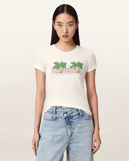 AllSaints Troppo Stevie Slim Fit T Shirt Women's Chalk White Women's