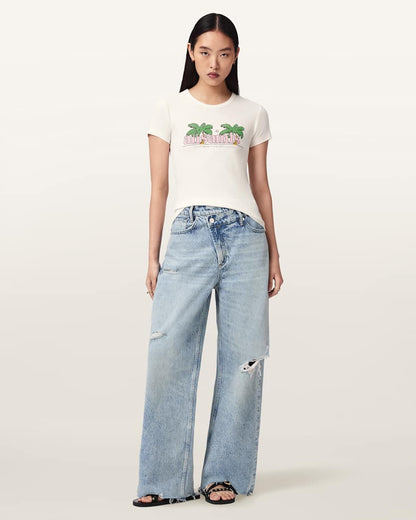 AllSaints Troppo Stevie Slim Fit T Shirt Women's Chalk White Women's