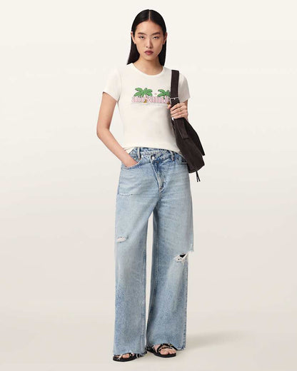 AllSaints Troppo Stevie Slim Fit T Shirt Women's Chalk White Women's
