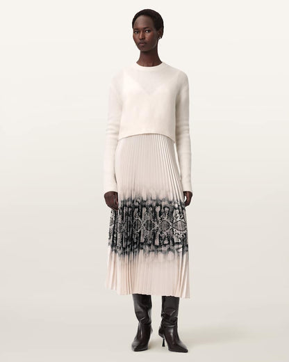 AllSaints Curtis Ophis 2 In 1 Dress Women's Chalk White Women's