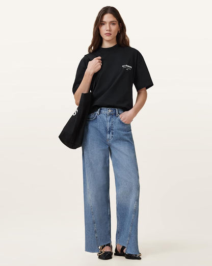 AllSaints Underground Etta Oversized T Shirt Women's Black Women's