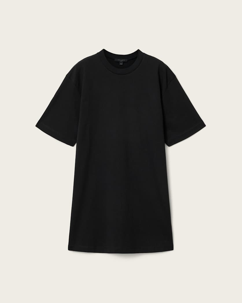 AllSaints Fuse Appliqu Cotton T Shirt Dress Women's Black Women's