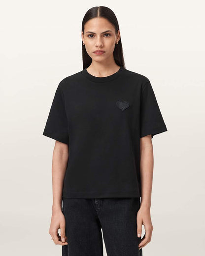 AllSaints Lover Lisa Embroidered T Shirt Women's White Women's