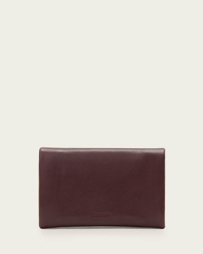 AllSaints Harluna Leather Wallet Women's Dark Red Women's