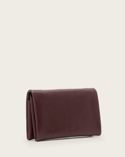AllSaints Harluna Leather Wallet Women's Dark Red Women's