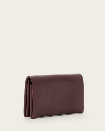 AllSaints Harluna Leather Wallet Women's Dark Red Women's