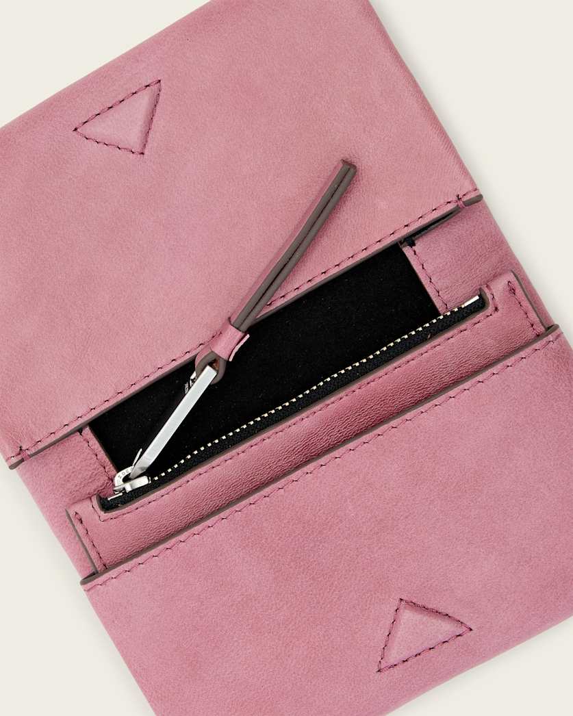 AllSaints Harluna Leather Wallet Women's Raspberry Pink Women's