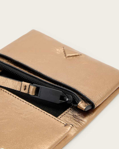 AllSaints Harluna Leather Wallet Women's Warm Brass Women's