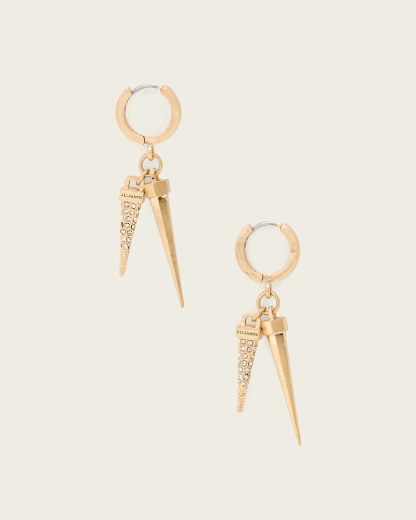 AllSaints Laio Double Spike Earrings Women's Warm Brass Women's