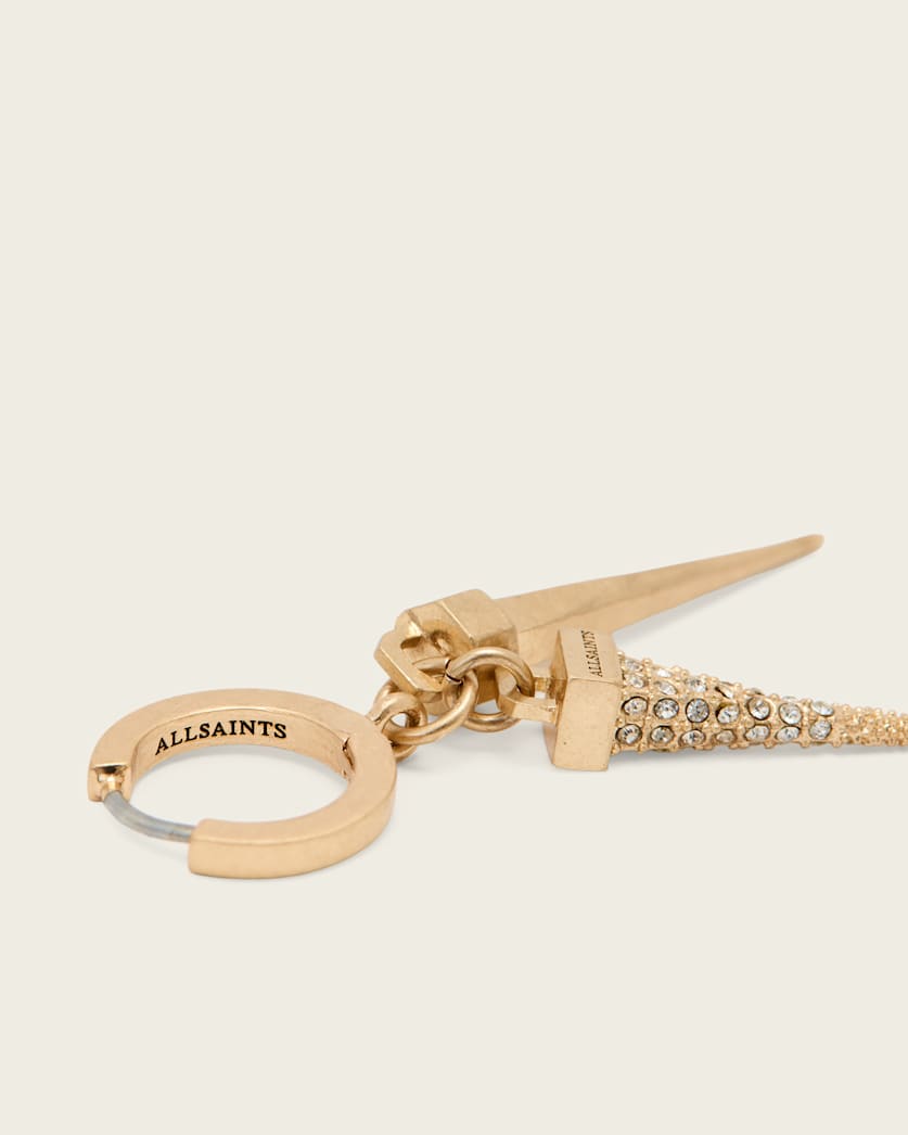 AllSaints Laio Double Spike Earrings Women's Warm Brass Women's