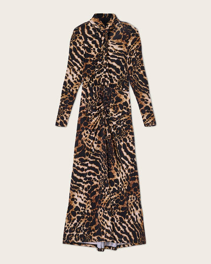 AllSaints Mina A Line Maxi Dress Women's Pardus Honey Brown Women's