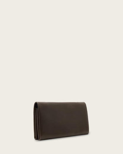 AllSaints Harluna Leather Clutch Bag Women's Fango Brown Women's