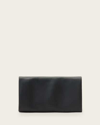 AllSaints Harluna Leather Clutch Bag Women's Black Women's