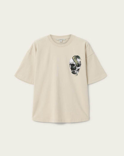 AllSaints Snakehead Oversized Etta T Shirt Women's Almond White Women's