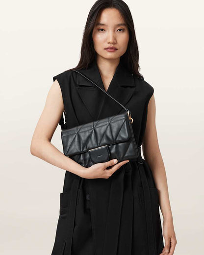 AllSaints Ondine Quilted Leather Shoulder Bag Women's Black Women's
