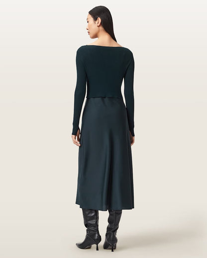 AllSaints Hera 2 In 1 Midi Dress Women's Collegiate Blue Women's