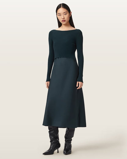 AllSaints Hera 2 In 1 Midi Dress Women's Collegiate Blue Women's