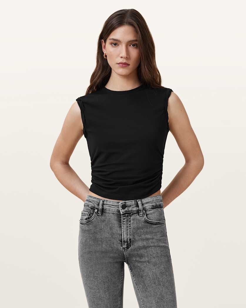 AllSaints West Sleeveless Tank Top Women's Pop Raspberry Pink Women's