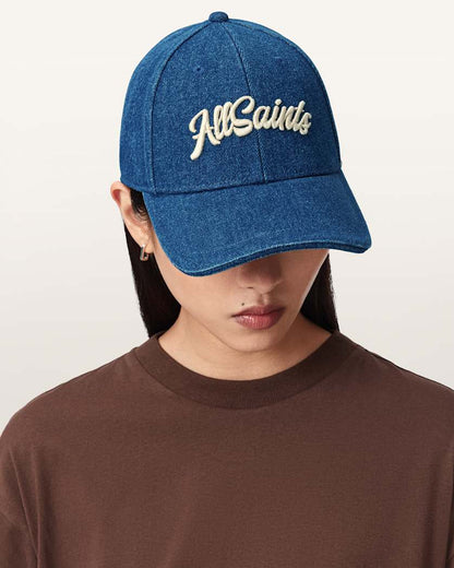 AllSaints Odyssey Denim Baseball Cap Women's Blue Women's