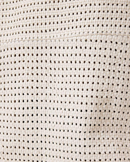 AllSaints Nessa Woven Leather Mini Dress Women's Off White Women's