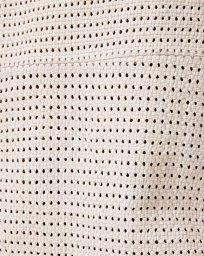 AllSaints Nessa Woven Leather Mini Dress Women's Off White Women's