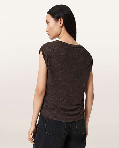 AllSaints West Shimmer Tank Top Women's Stone White Women's