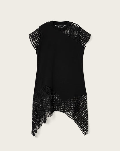 AllSaints Zala Crochet T Shirt Dress Women's Black Women's