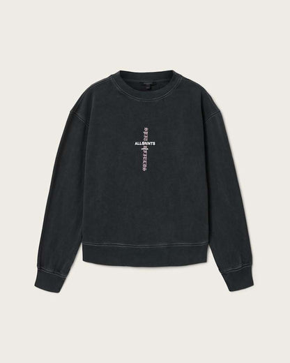 AllSaints Knox Pippa Sweatshirt Women's Washed Black Women's
