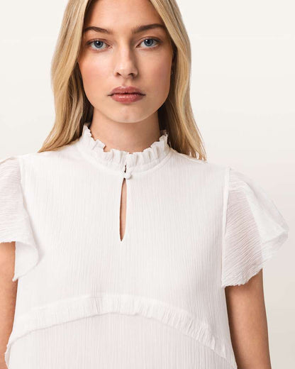 AllSaints Cavarly Cotton Mini Dress Women's Butternut Brown Women's