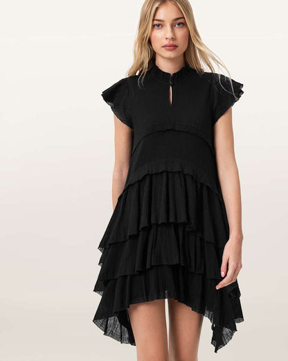 AllSaints Cavarly Cotton Mini Dress Women's Butternut Brown Women's