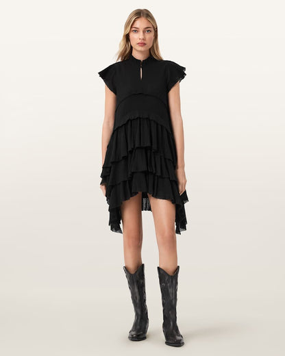 AllSaints Cavarly Cotton Mini Dress Women's Butternut Brown Women's