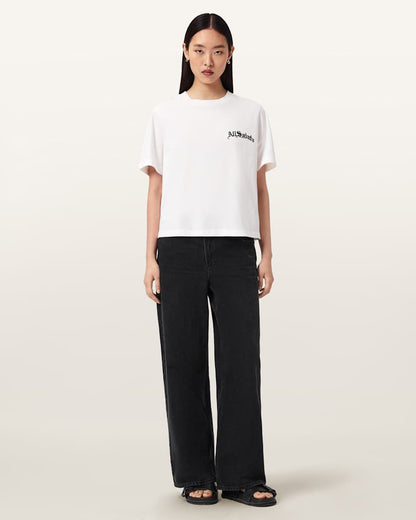 AllSaints Descent Lisa Short Sleeve Boxy T Shirt Women's Chalk White Women's