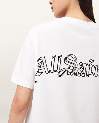 AllSaints Descent Lisa Short Sleeve Boxy T Shirt Women's Chalk White Women's