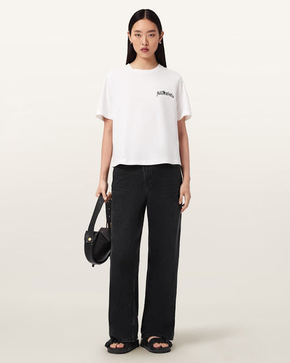 AllSaints Descent Lisa Short Sleeve Boxy T Shirt Women's Chalk White Women's