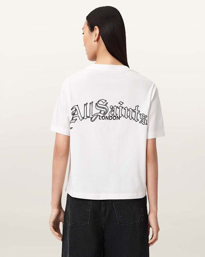 AllSaints Descent Lisa Short Sleeve Boxy T Shirt Women's Chalk White Women's