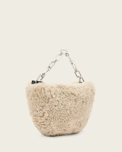 AllSaints Madea Mini Shearling Bag Women's Natural Women's