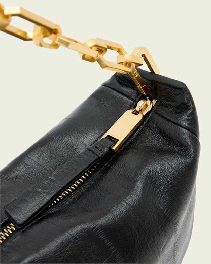 AllSaints Madea Mini Leather Clutch Bag Women's Black Women's