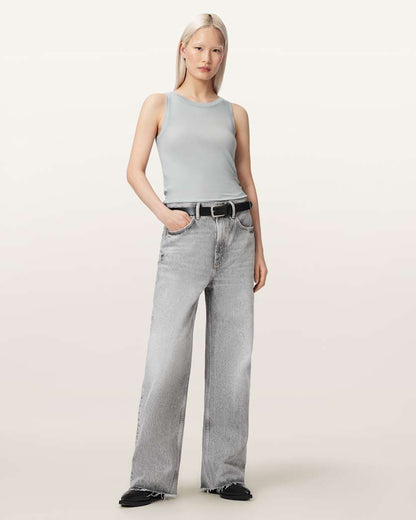 AllSaints Rina Crew Neck Sleeveless Tank Top Women's White Women's