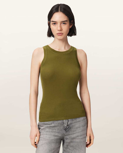 AllSaints Rina Crew Neck Sleeveless Tank Top Women's White Women's