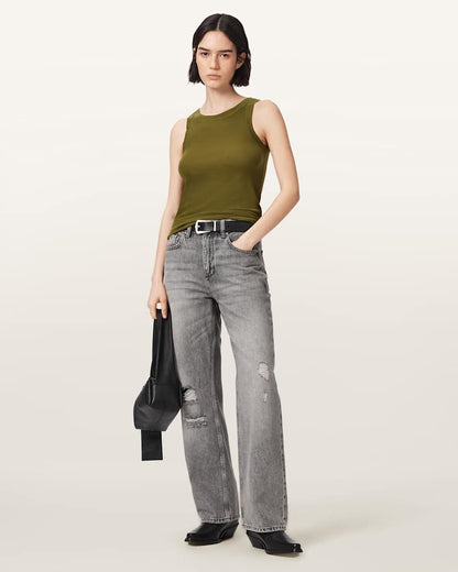 AllSaints Rina Crew Neck Sleeveless Tank Top Women's White Women's