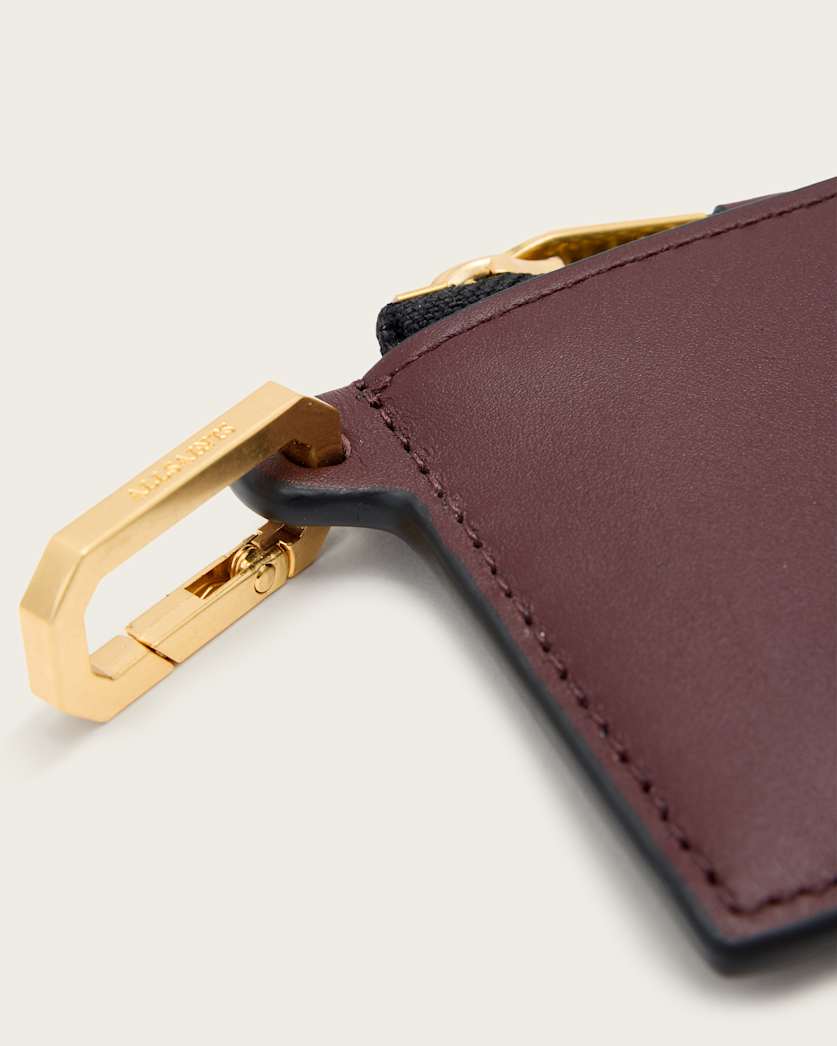 AllSaints Remy Leather Wallet Women's Dark Red Women's