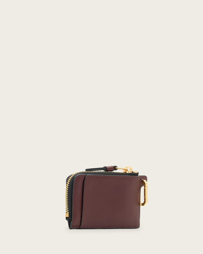 AllSaints Remy Leather Wallet Women's Dark Red Women's