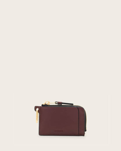 AllSaints Remy Leather Wallet Women's Dark Red Women's