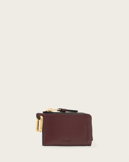 AllSaints Remy Leather Wallet Women's Dark Red Women's