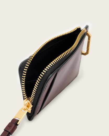 AllSaints Remy Leather Wallet Women's Dark Red Women's