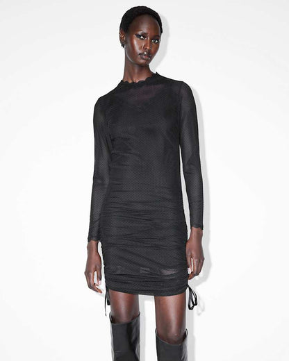 AllSaints Adara Polka Dot Tulle Mini Dress Women's Black Women's