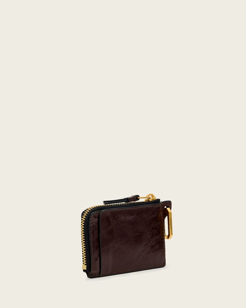 AllSaints Remy Leather Wallet Women's Cognac Brown Women's