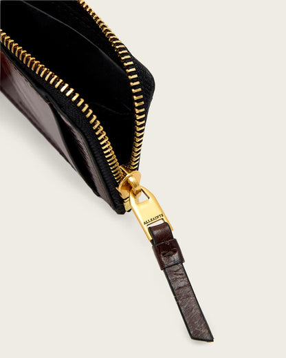 AllSaints Remy Leather Wallet Women's Cognac Brown Women's