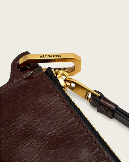AllSaints Remy Leather Wallet Women's Cognac Brown Women's