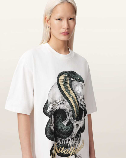 AllSaints Snakehead Mini T Shirt Dress Women's Chalk White Women's